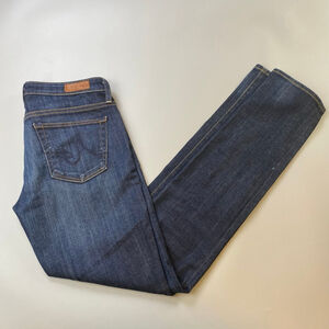 Women's AG Adriano Goldschmied Blue The Stevie Slim Straight Jeans 27